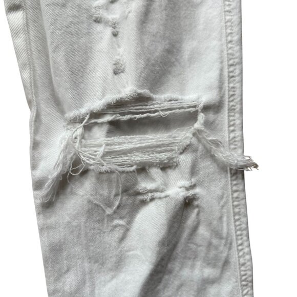 7 for All Mankind Denim High Waist Cropped Straight Leg Jeans Women's 28 White - Picture 4 of 15